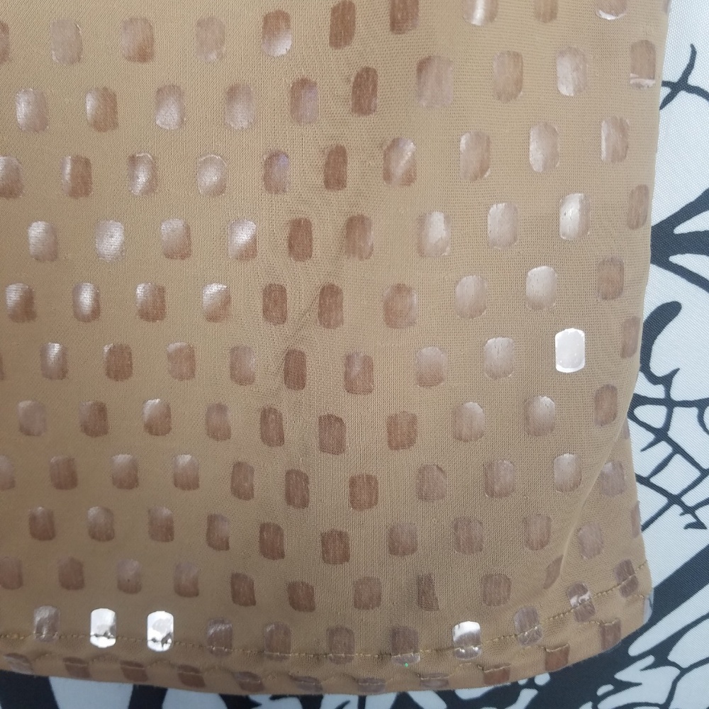 4/$25 Sleeveless Gold Shiny Tank Top - Picture 2 of 6